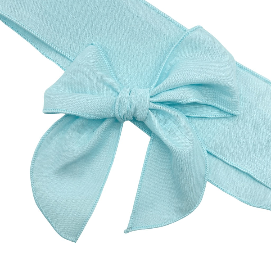 BABY BLUE LINEN - Solid Bow Strip