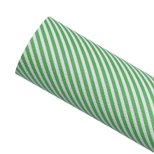 Load image into Gallery viewer, GREEN DIAGONAL STRIPES - Custom Printed Leather
