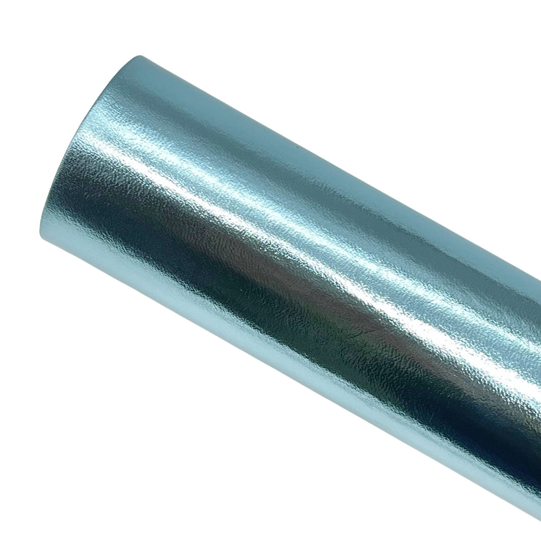 METALLIC LIGHT AQUA - Faux Leather