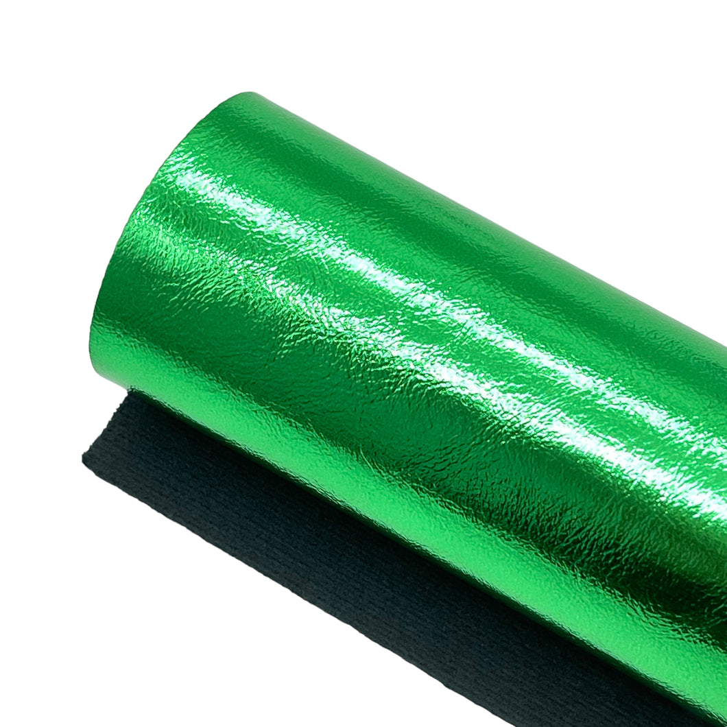 METALLIC GREEN - Weathered Faux Leather