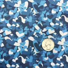 Load image into Gallery viewer, BLUE CAMO HEARTS - Custom Printed Double Brushed Poly
