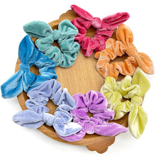 Load image into Gallery viewer, PALE PERIWINKLE VELVET - Bunny Ear Scrunchie
