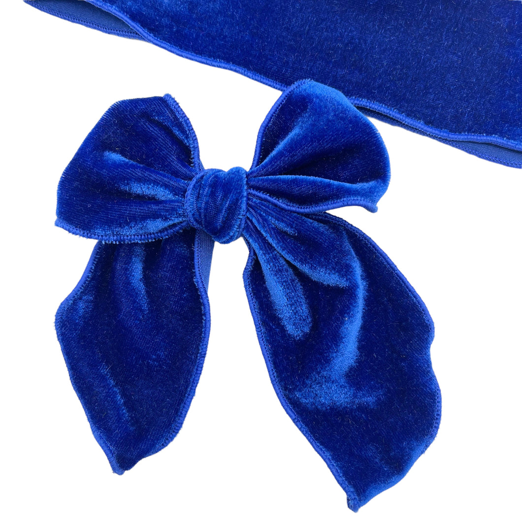 ROYAL BLUE VELVET - Bow Strip