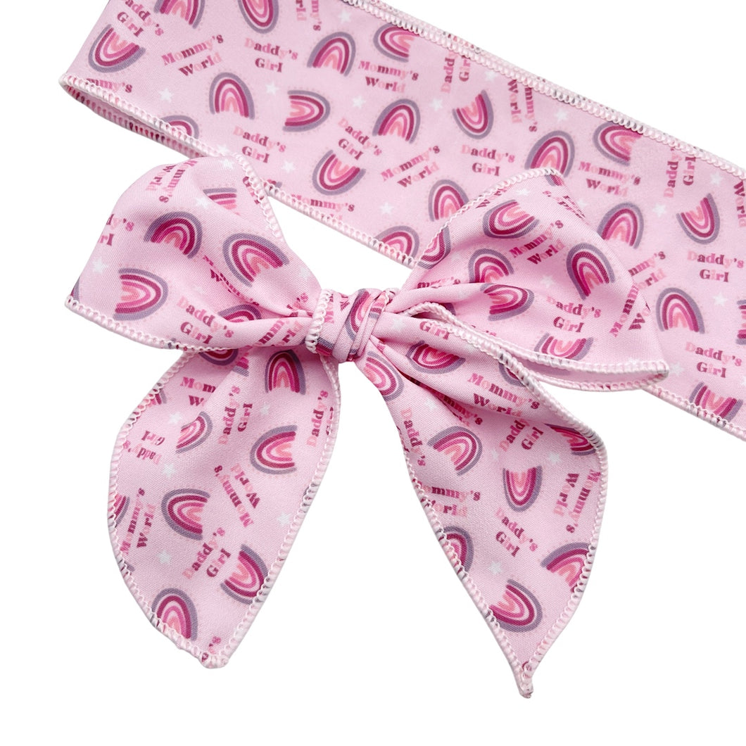 MOMMY'S WORLD & DADDY'S GIRL - Printed Bow Strip
