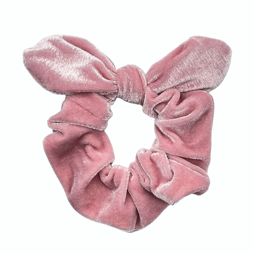 PINK VELVET - Bunny Ear Scrunchie