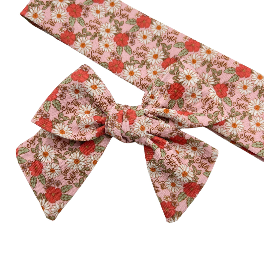 LITTLE SISTER FLORAL - Printed Serenity Bow Strip