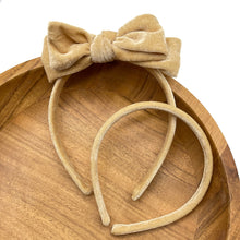 Load image into Gallery viewer, CHAMPAGNE VELVET - Bow Headband
