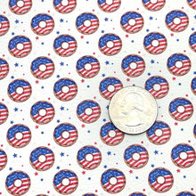 Load image into Gallery viewer, RED, WHITE &amp; BLUE DONUTS - Custom Printed Leather
