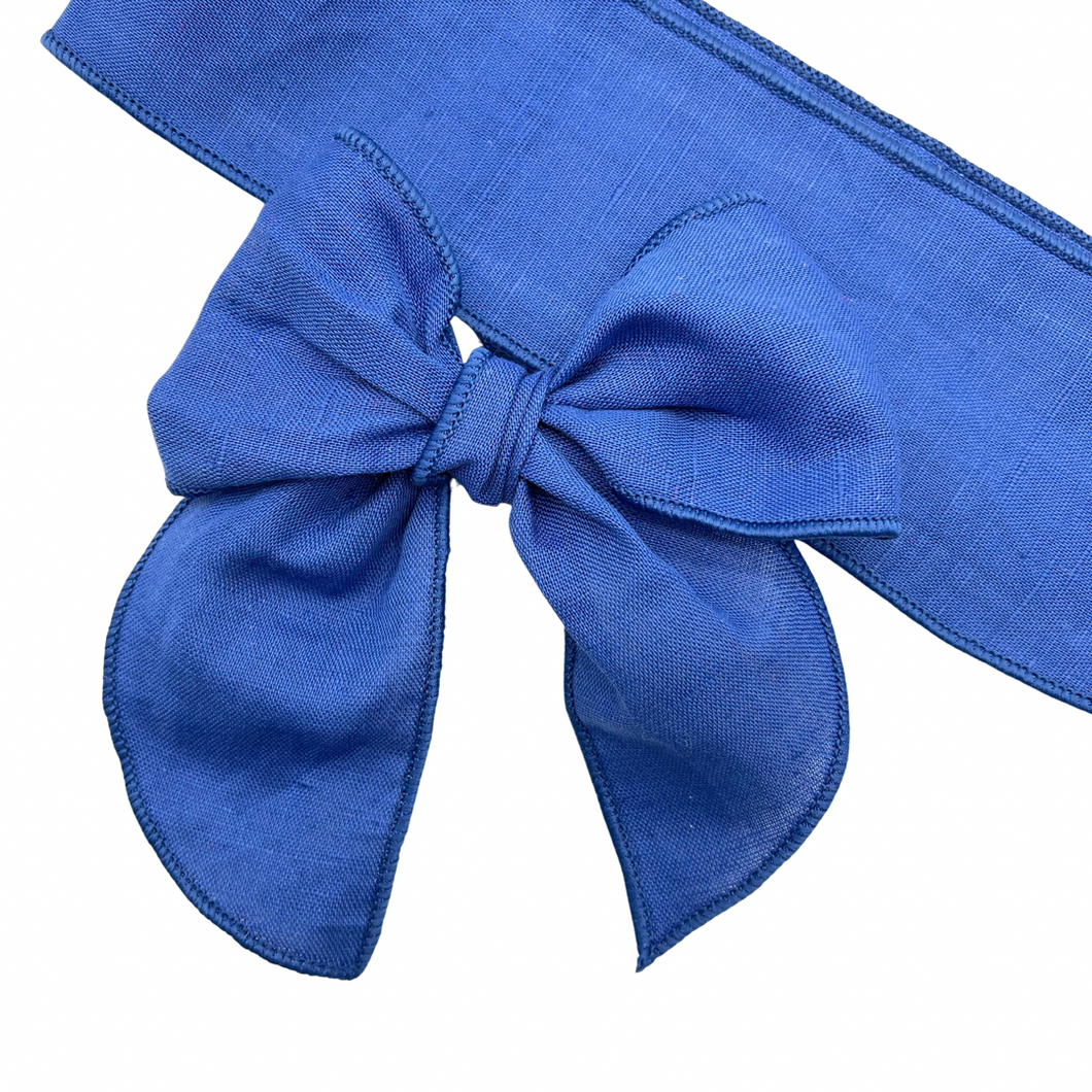 ROYAL BLUE LINEN - Solid Bow Strip