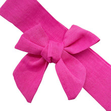Load image into Gallery viewer, HOT PINK LINEN - Solid Bow Strip
