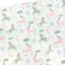 Load image into Gallery viewer, PASTEL UNICORNS - Custom Printed Double Brushed Poly
