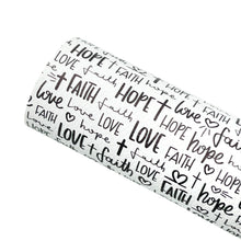 Load image into Gallery viewer, MONOCHROME FAITH, HOPE, LOVE - Custom Printed Leather

