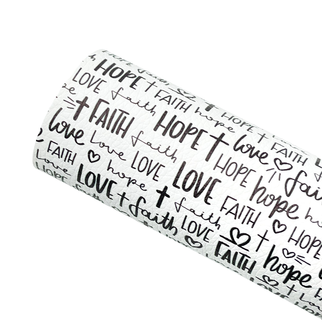MONOCHROME FAITH, HOPE, LOVE - Custom Printed Leather