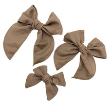 Load image into Gallery viewer, DARK BROWN LINEN - Solid Bow Strip
