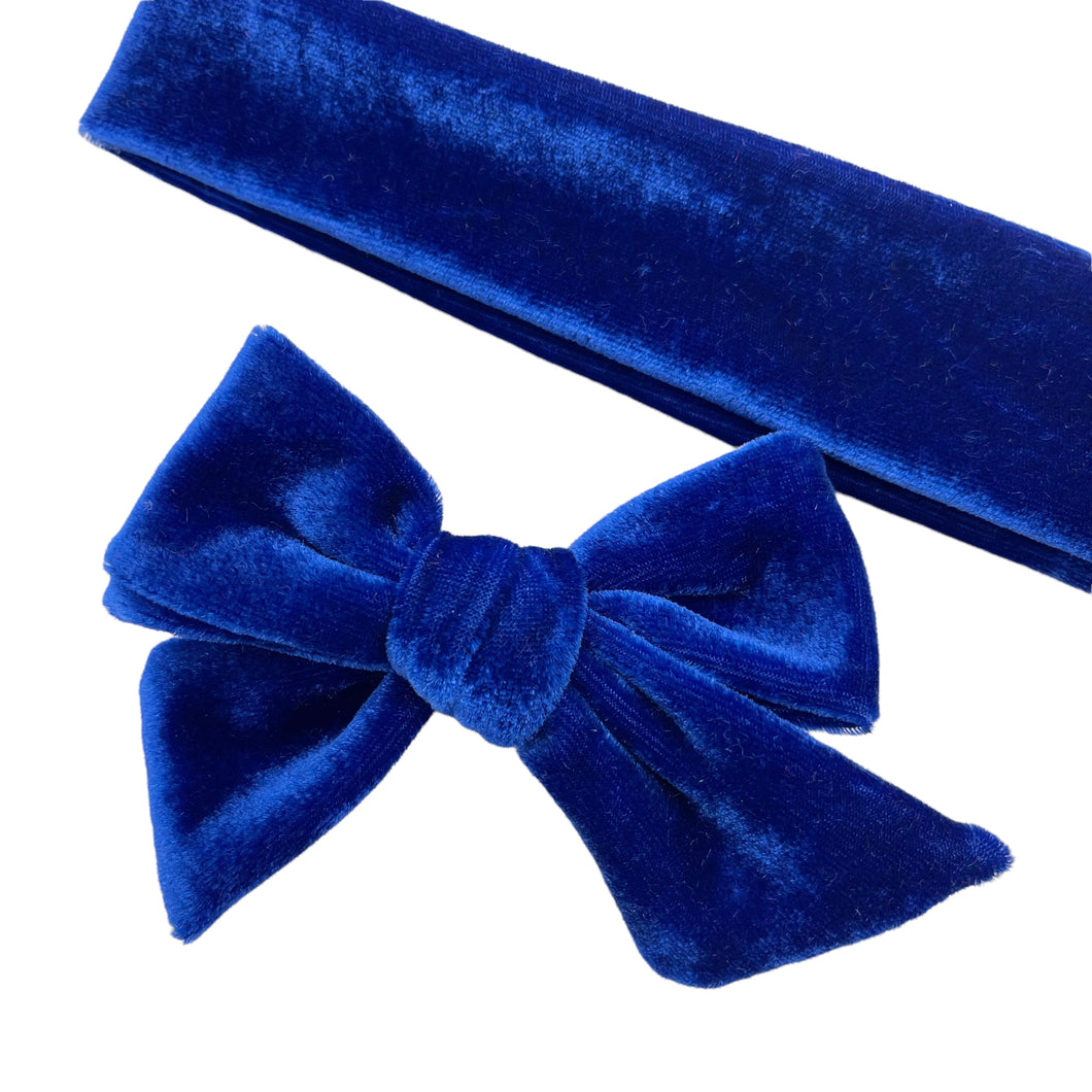 ROYAL BLUE VELVET - Bow Strip