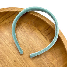 Load image into Gallery viewer, LIGHT TEAL VELVET - Skinny Headband
