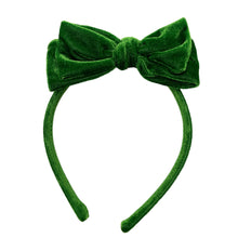 Load image into Gallery viewer, KELLY GREEN VELVET - Bow Headband
