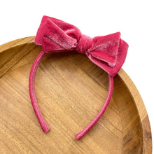 Load image into Gallery viewer, ROSE VELVET - Bow Headband
