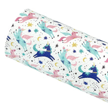Load image into Gallery viewer, FLYING UNICORNS - Custom Printed Faux Leather
