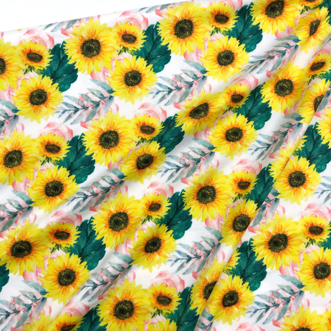 SUNFLOWER LOVE - Custom Printed Double Brushed Poly