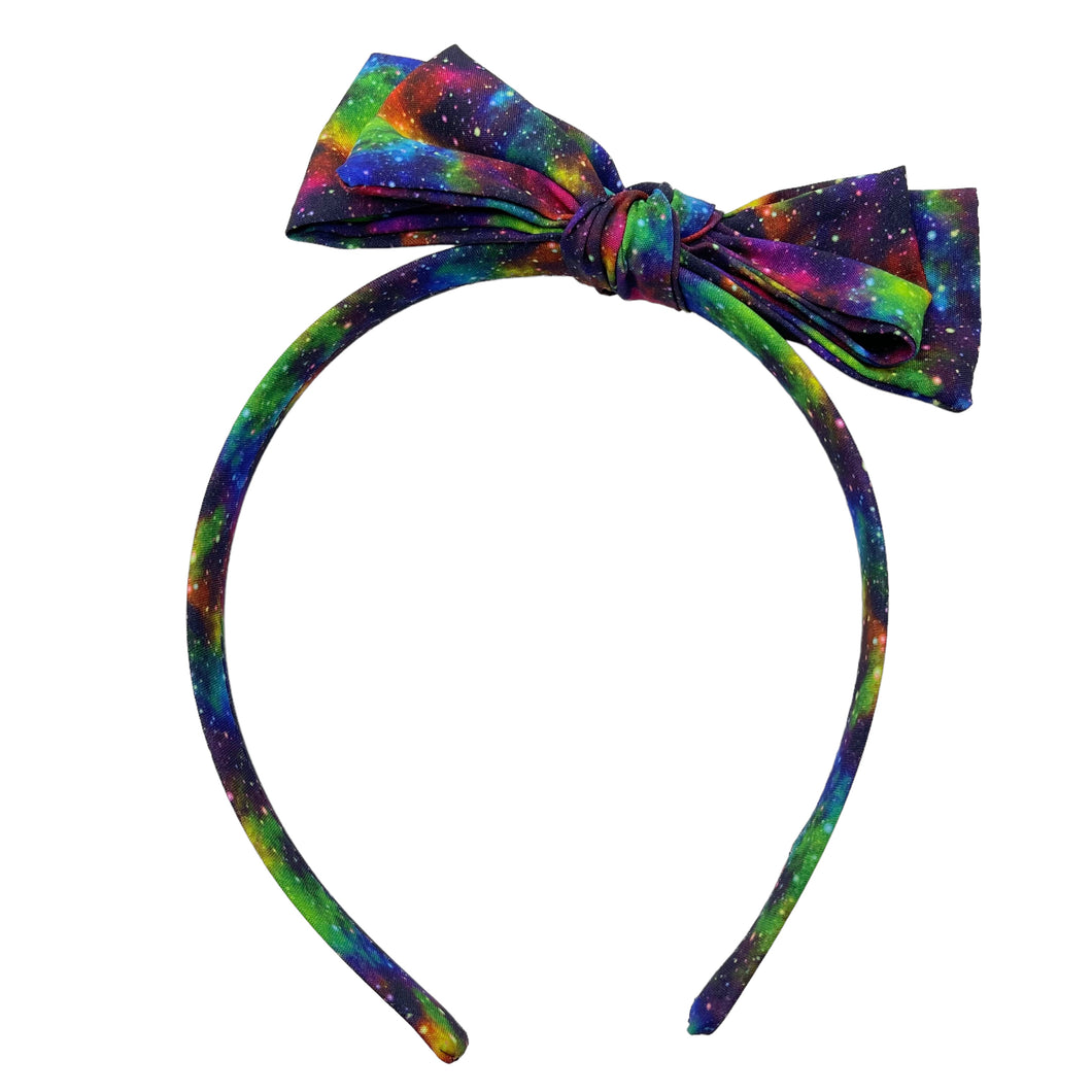 RAINBOW GALAXY - Printed Bow Headband