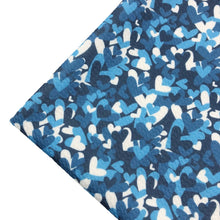 Load image into Gallery viewer, BLUE CAMO HEARTS -  Custom Printed Bullet Liverpool Fabric
