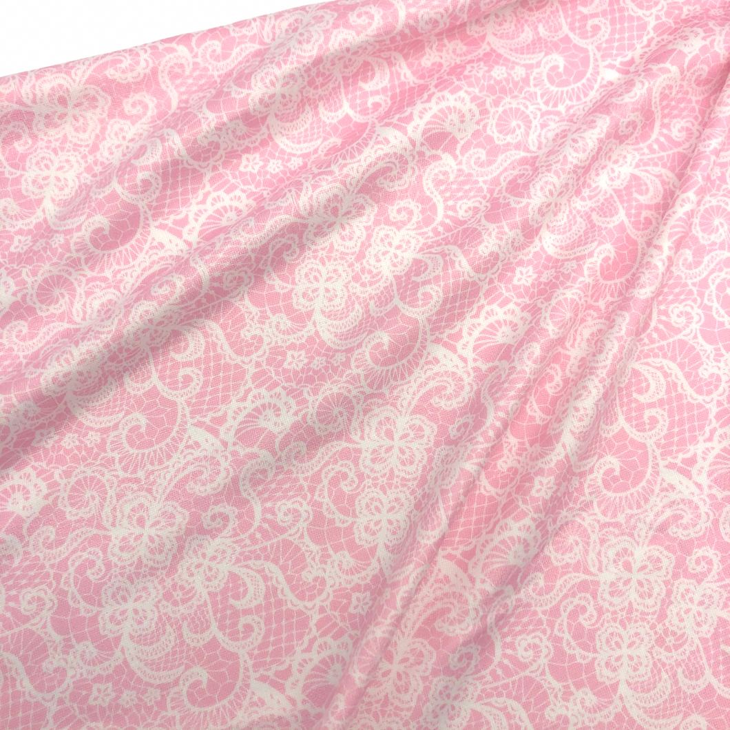 PINK LACE -  Custom Printed Double Brushed Poly