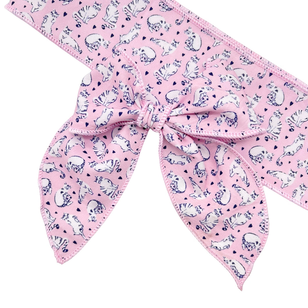 CLASSIC PINK KITTENS - Printed Bow Strip