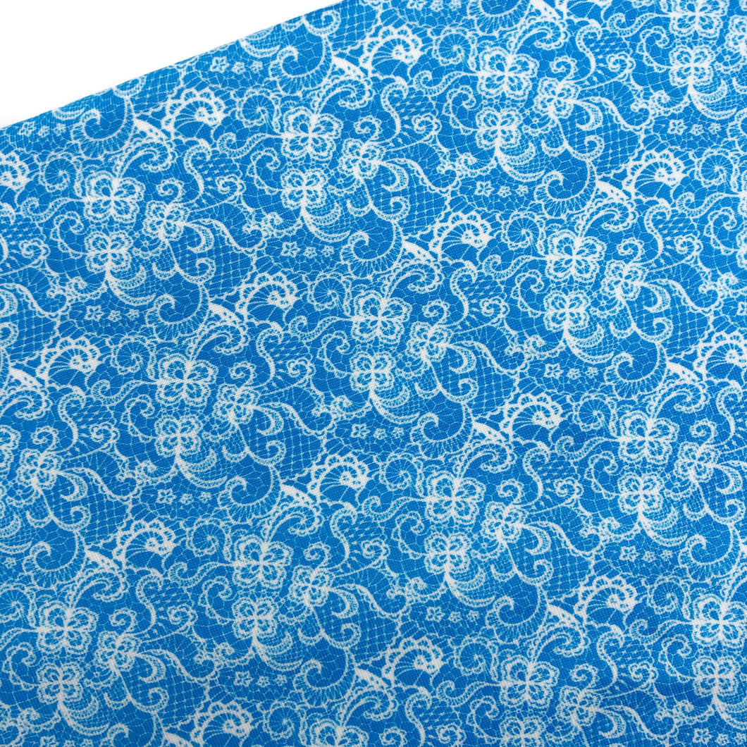 TRUE BLUE LACE - Custom Printed Double Brushed Poly