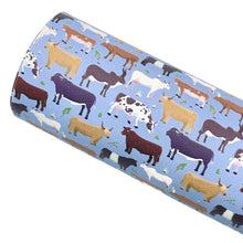 Load image into Gallery viewer, COW TIME - Custom Printed Smooth Faux Leather
