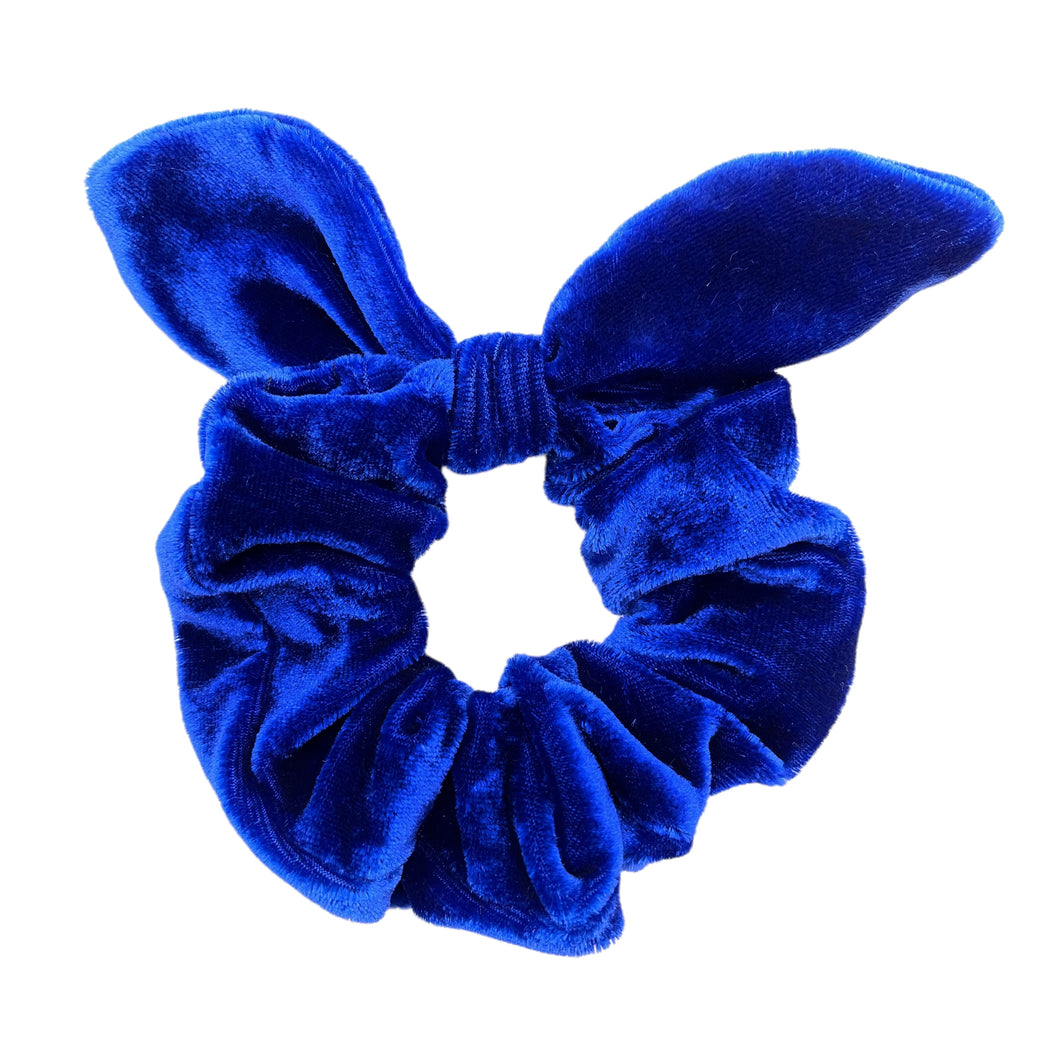 ROYAL BLUE VELVET - Bunny Ear Scrunchie